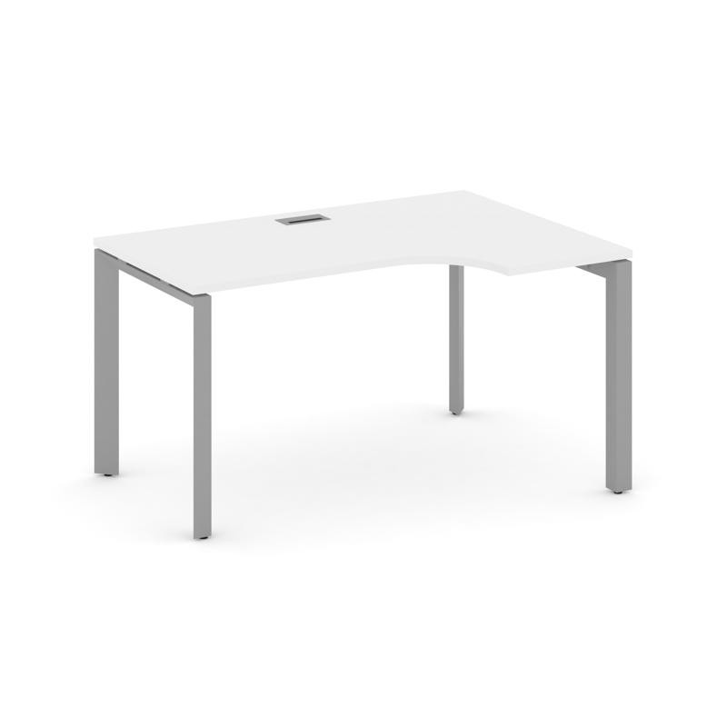 Style Project Стол рабочий эргономичный SN-59P.SPA-012(R) Белый/Металл Серый/Серебро Заглушка 1580*7
