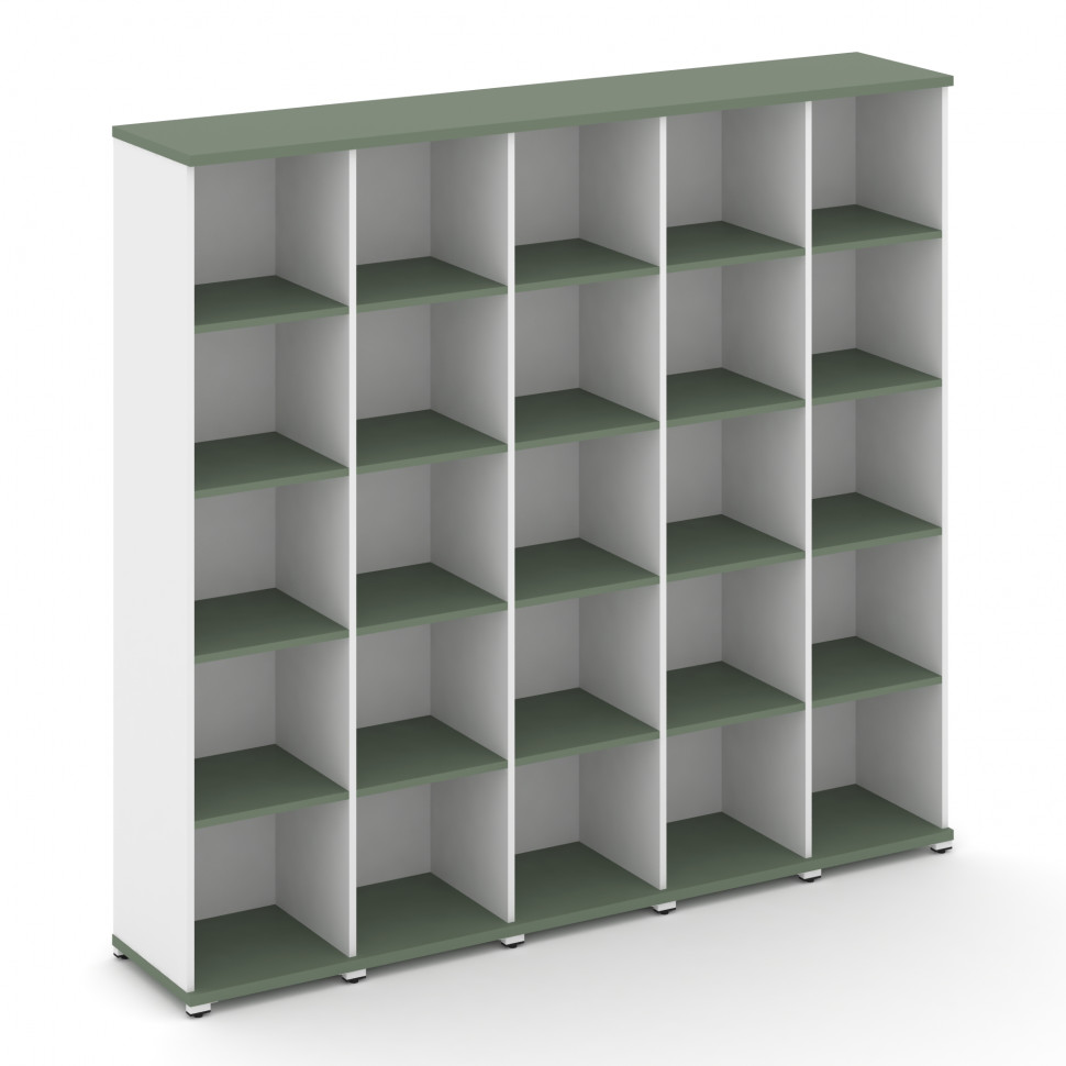 Concept Стеллаж 5 узких секций, 5 ниш CN.STU-550 Кобо/Белый Бриллиант/Металл Белый 2084*420*1922