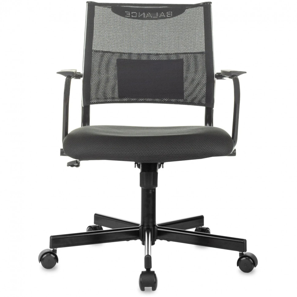 Кресло БР Комус Мебель EChair 567 низкая спинка, сетка/ткань,черный,металл