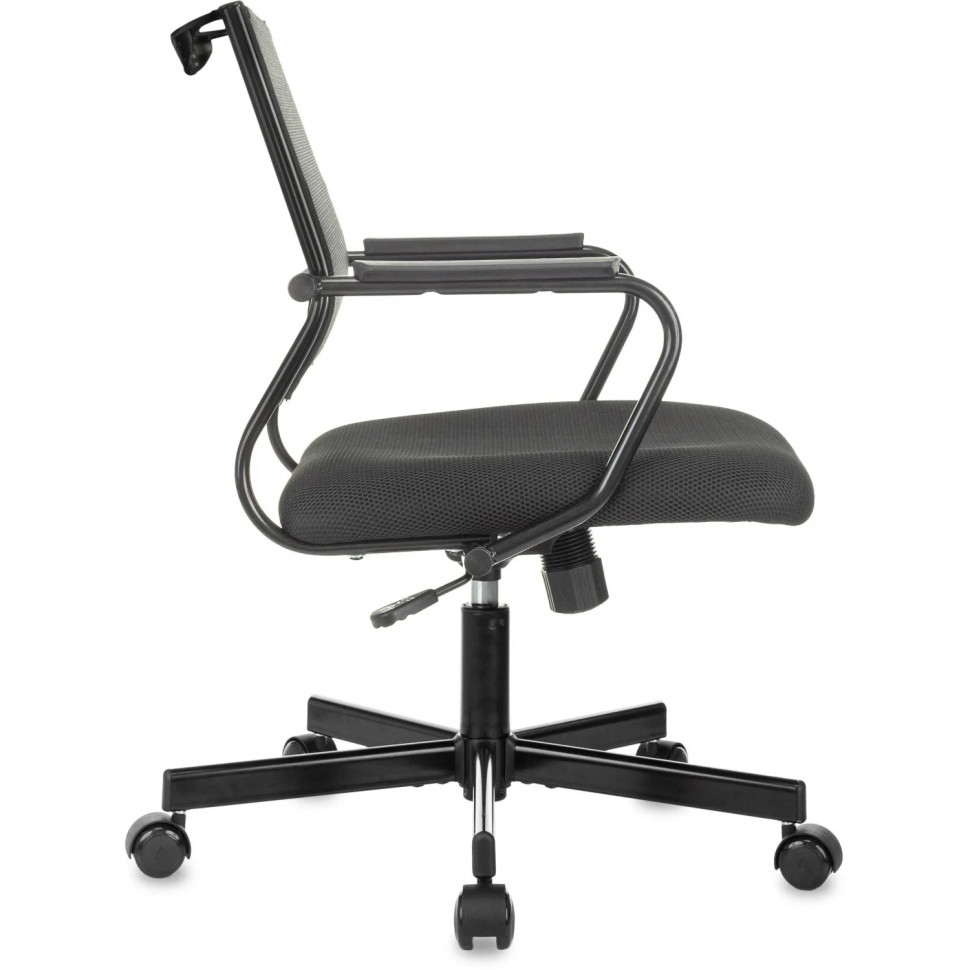 Кресло БР Комус Мебель EChair 567 низкая спинка, сетка/ткань,черный,металл