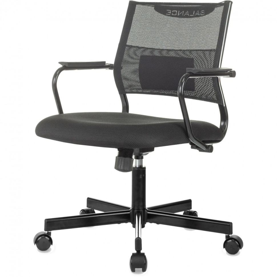 Кресло БР Комус Мебель EChair 567 низкая спинка, сетка/ткань,черный,металл