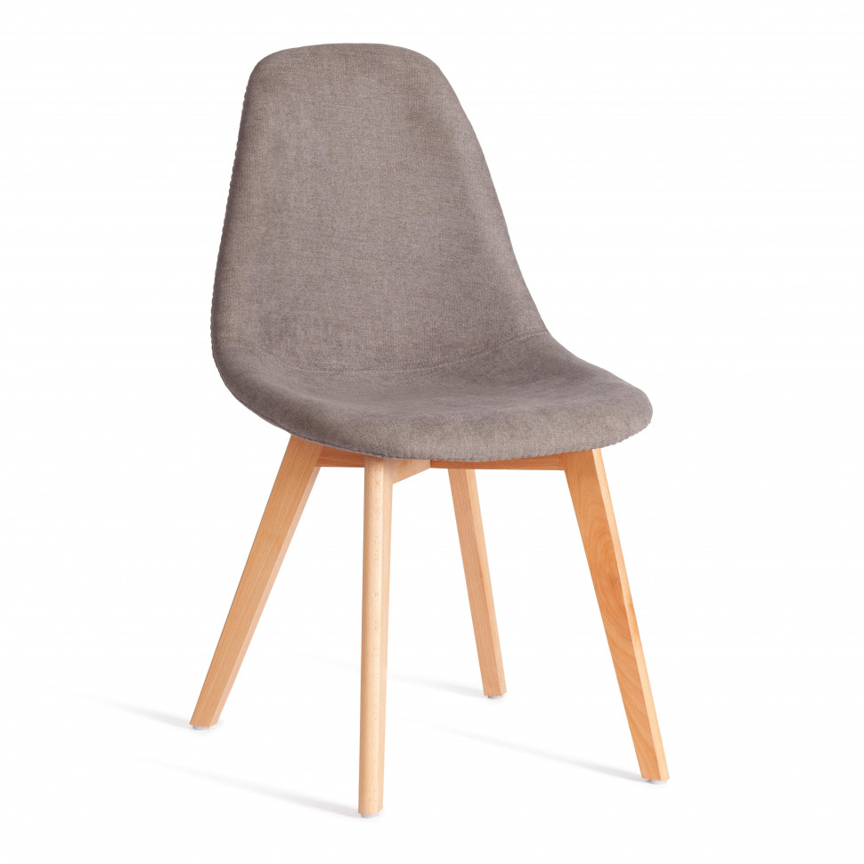 Стул CINDY SOFT (mod. C1021F1-1) фактурный велюр/дерево бук, 55 х 48 х 83 см, Серый LY1701-26 / натуральный