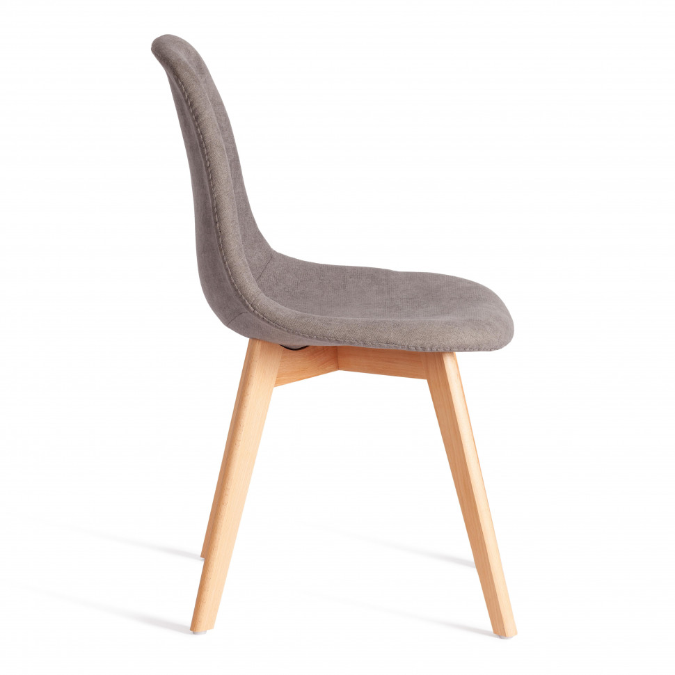 Стул CINDY SOFT (mod. C1021F1-1) фактурный велюр/дерево бук, 55 х 48 х 83 см, Серый LY1701-26 / натуральный