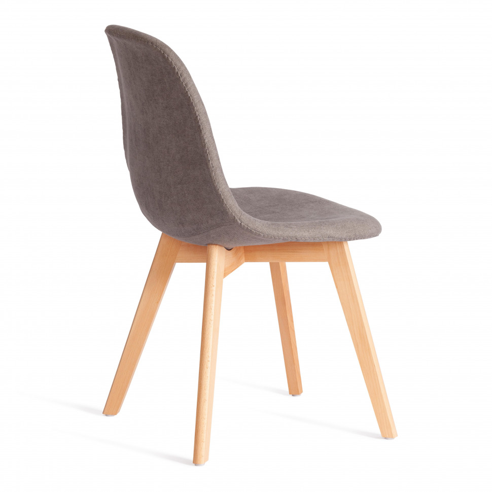 Стул CINDY SOFT (mod. C1021F1-1) фактурный велюр/дерево бук, 55 х 48 х 83 см, Серый LY1701-26 / натуральный