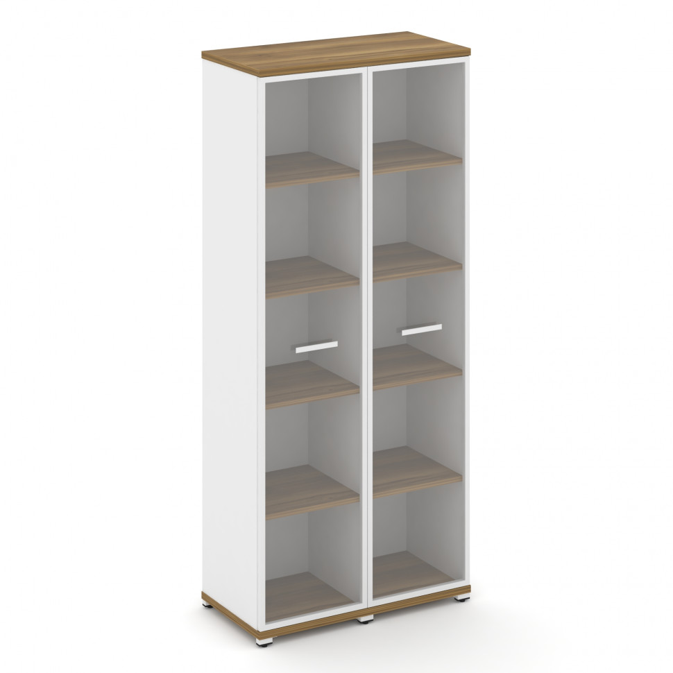 Concept Шкаф 2 узкие секции, 5 ниш CN.STU-528 RPW W Сандал Янтарный/Белый Бриллиант/Металл Белый/Про