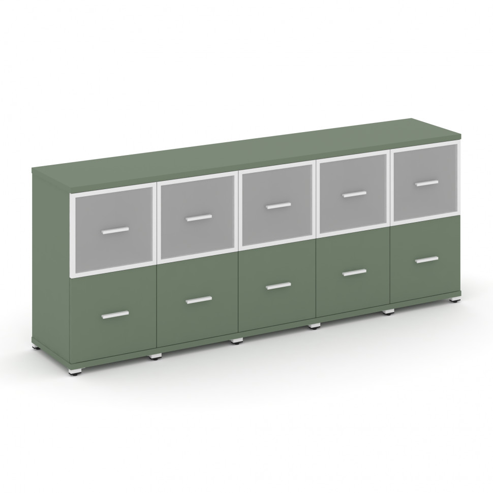 Concept Шкаф 5 узких секций, 2 ниши CN.STU-252 RMW W Кобо/Металл Белый/Сатин 2084*420*818