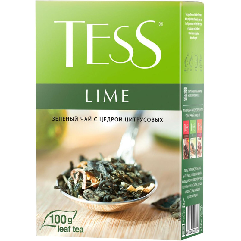 Чай Tess Lime листовой зеленый с добавками,100г 0590-15