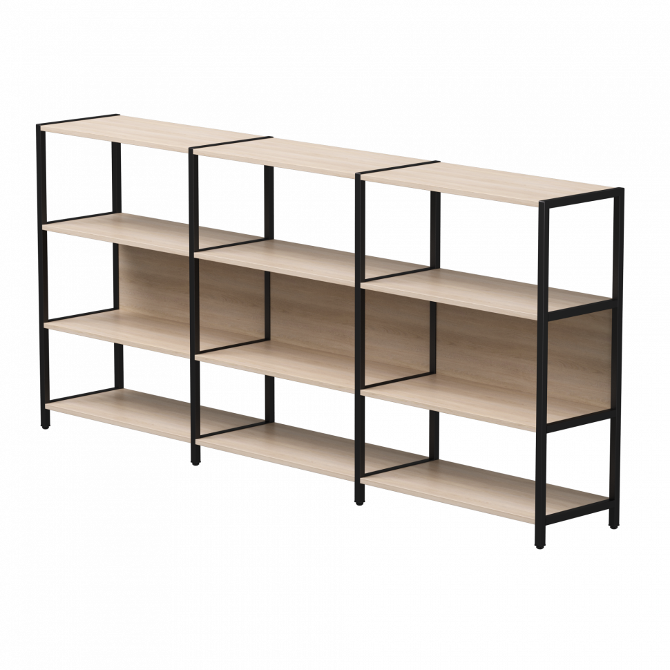 Набор стеллажных систем №3 Everprof EVO (ЭВО) 2440x385x1120 Дуб Соната/Черный