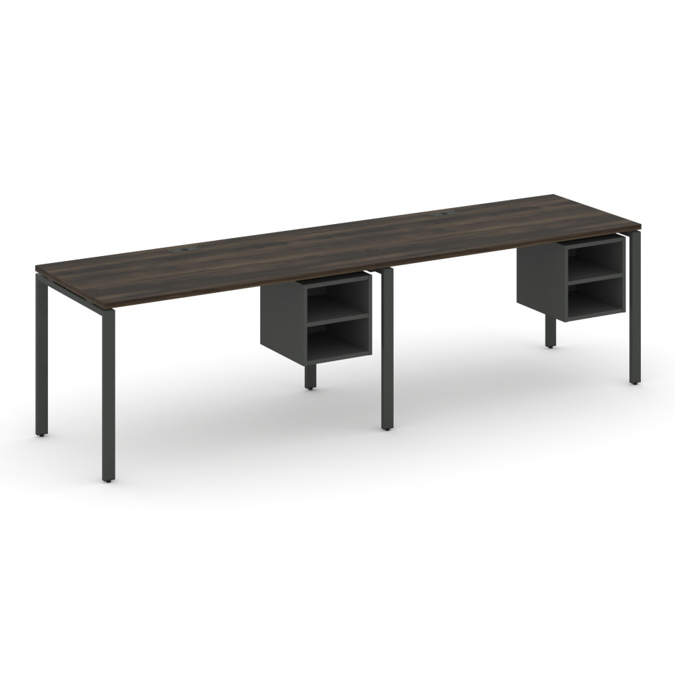 Concept Рабочая станция односторонняя с подвес. тумбами 2 места CN.ORS-108 Дуб Мали/Антрацит/Металл