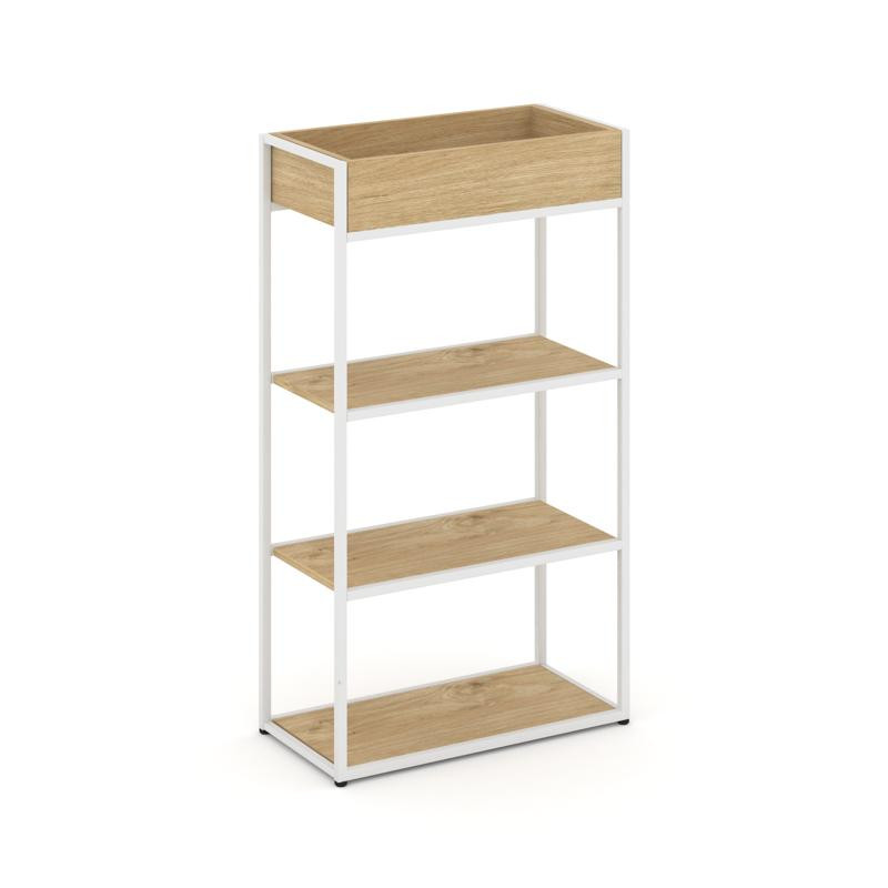 Rift Стеллаж металлический высокий приставной RF.STM-003 Тиквуд Светлый/Металл Белый 796*350*1250