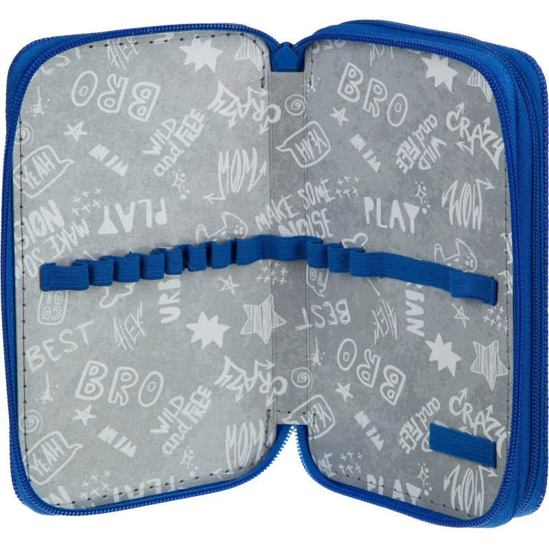 Пенал Триколор 2 отд., ткань,  190х110 мм, ПКТ 11-20