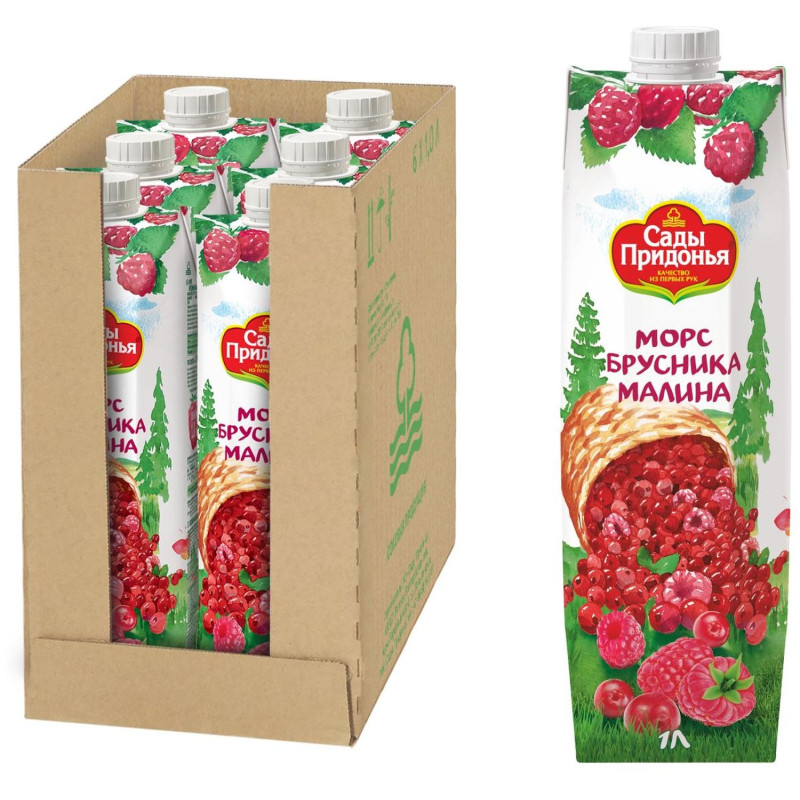 Морс Сады Придонья бруснично-малиновый 1л