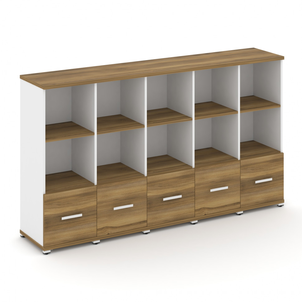 Concept Шкаф 5 узких секций, 3 ниши CN.STU-351 W Сандал Янтарный/Белый Бриллиант/Металл Белый 2084*4