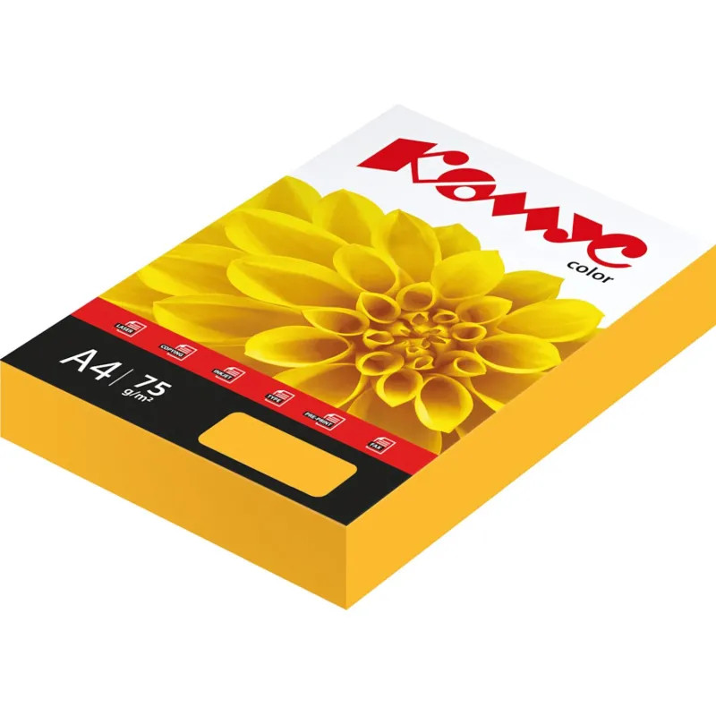 Бумага цветная Комус Color (оранжевый неон) 75+-5гр, А4, 500 л