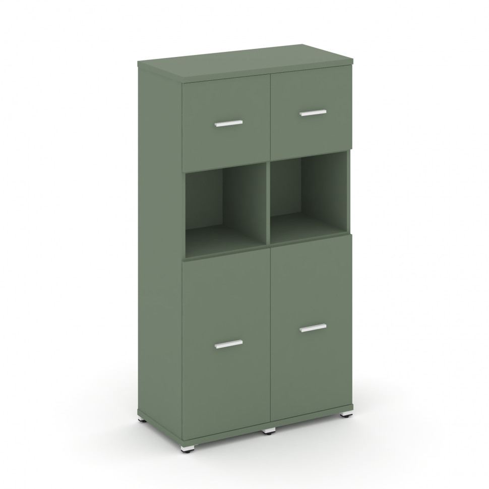 Concept Шкаф 2 узкие секции, 4 ниши CN.STU-425 W Кобо/Металл Белый 836*420*1554