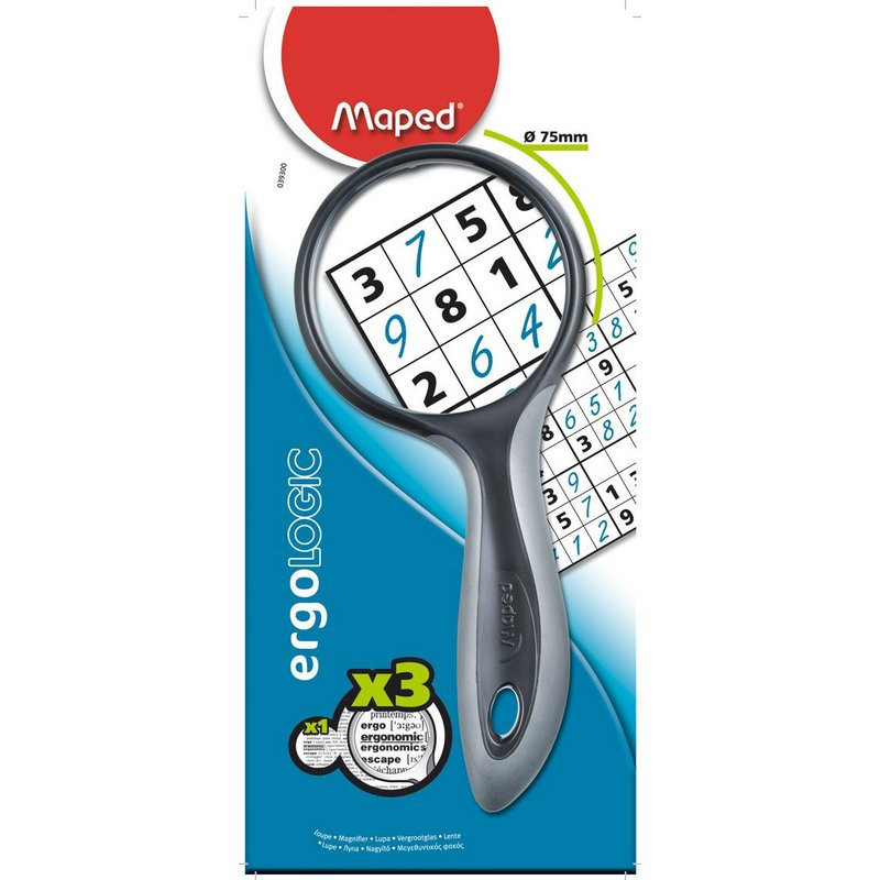 Лупа Maped ERGOLOGIC,увеличениех3,диаметр 75мм,эргонгомич.ручка,блист,39300 Лупа Maped ERGOLOGIC,увеличениех3,диаметр 75мм,эргонгомич.ручка,блист,39300