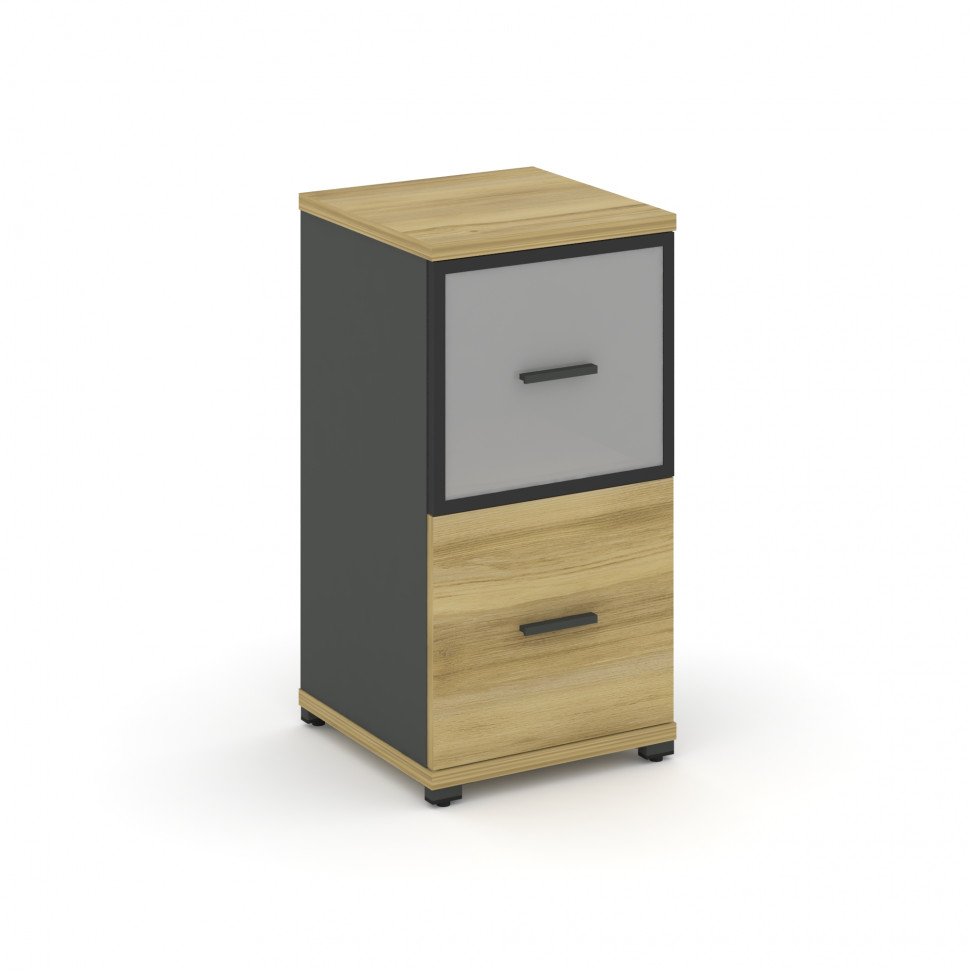 Concept Шкаф 1 узкая секция, 2 ниши CN.STU-212 RMB A Дуб Винченцо/Антрацит/Металл Антрацит/Сатин 420