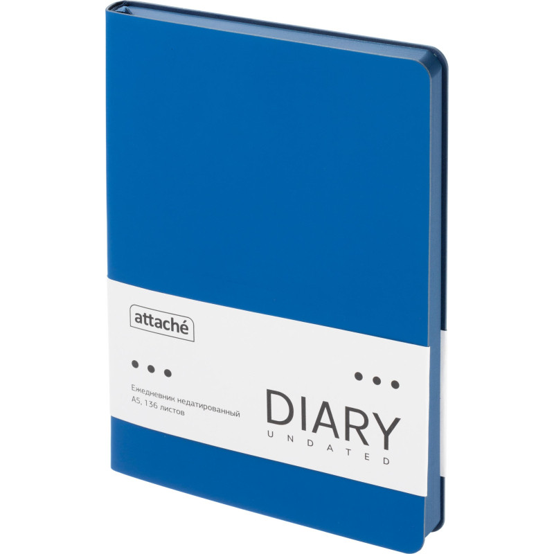 Ежедневник недатированный ATTACHE Soft touch А5,140х200мм,136л, синий