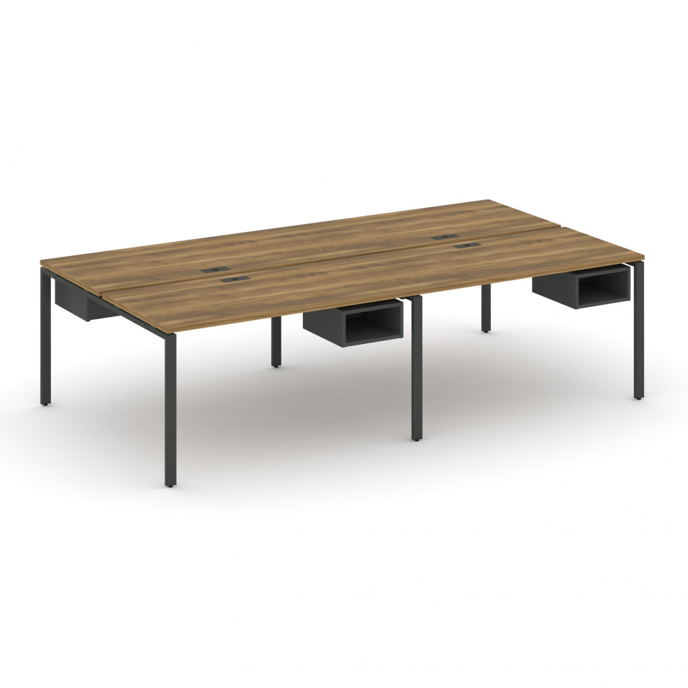 Concept Рабочая станция двухсторонняя с подвесными тумбами на 4 места CN.DRS-124 Сандал Янтарный/Ант