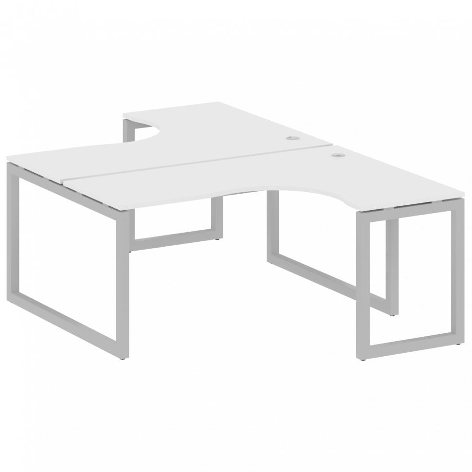 Metal System Quattro Рабочая станция криволинейная на О-образном м/к 50БО.РАС-СА-2.4 Белый/Металл Се