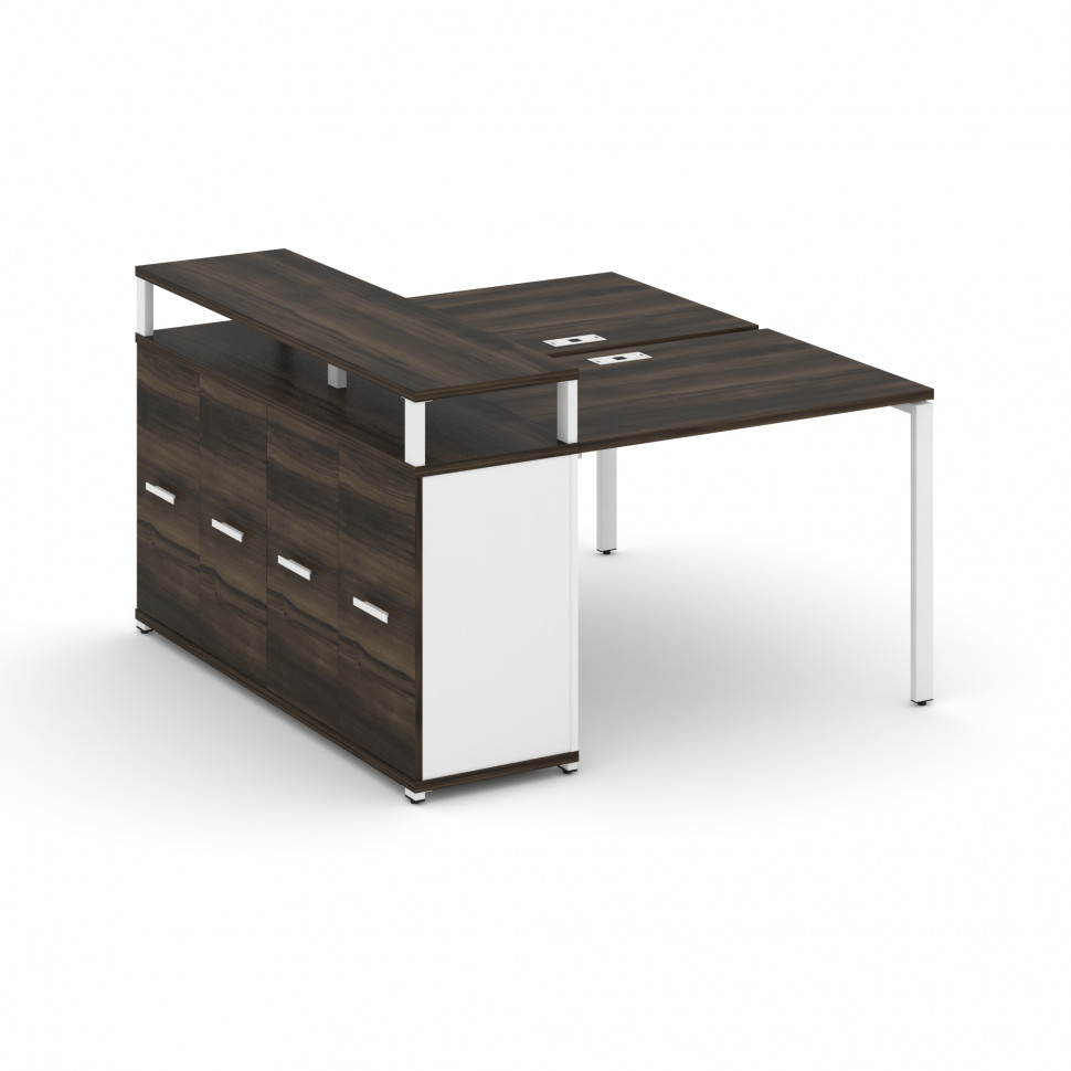 Concept Рабочая станция с опорным распаш. шкафом с верх. горизонтом  CN.DRS-221 W Дуб Мали/Белый Бри