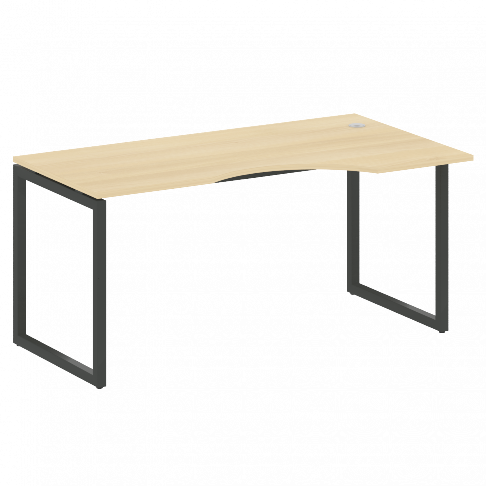 Metal System Quattro Стол криволинейный правый на О-образном м/к 40БО.СА-1 (R) Акация Лорка/Металл А