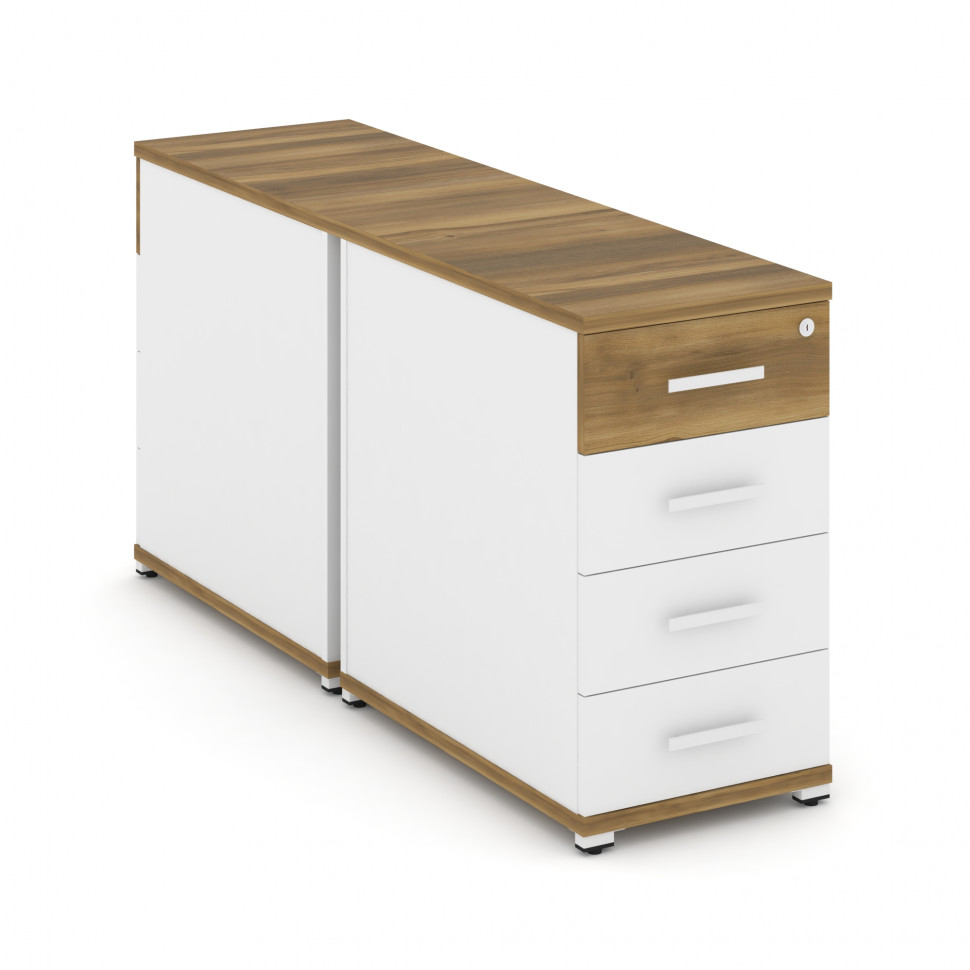 Concept Тумба двухсторонняя опорная/приставная 4 ящ. CN.DTGO-002 W Сандал Янтарный/Белый Бриллиант/М Concept Тумба двухсторонняя опорная/приставная 4 ящ. CN.DTGO-002 W Сандал Янтарный/Белый Бриллиант/М