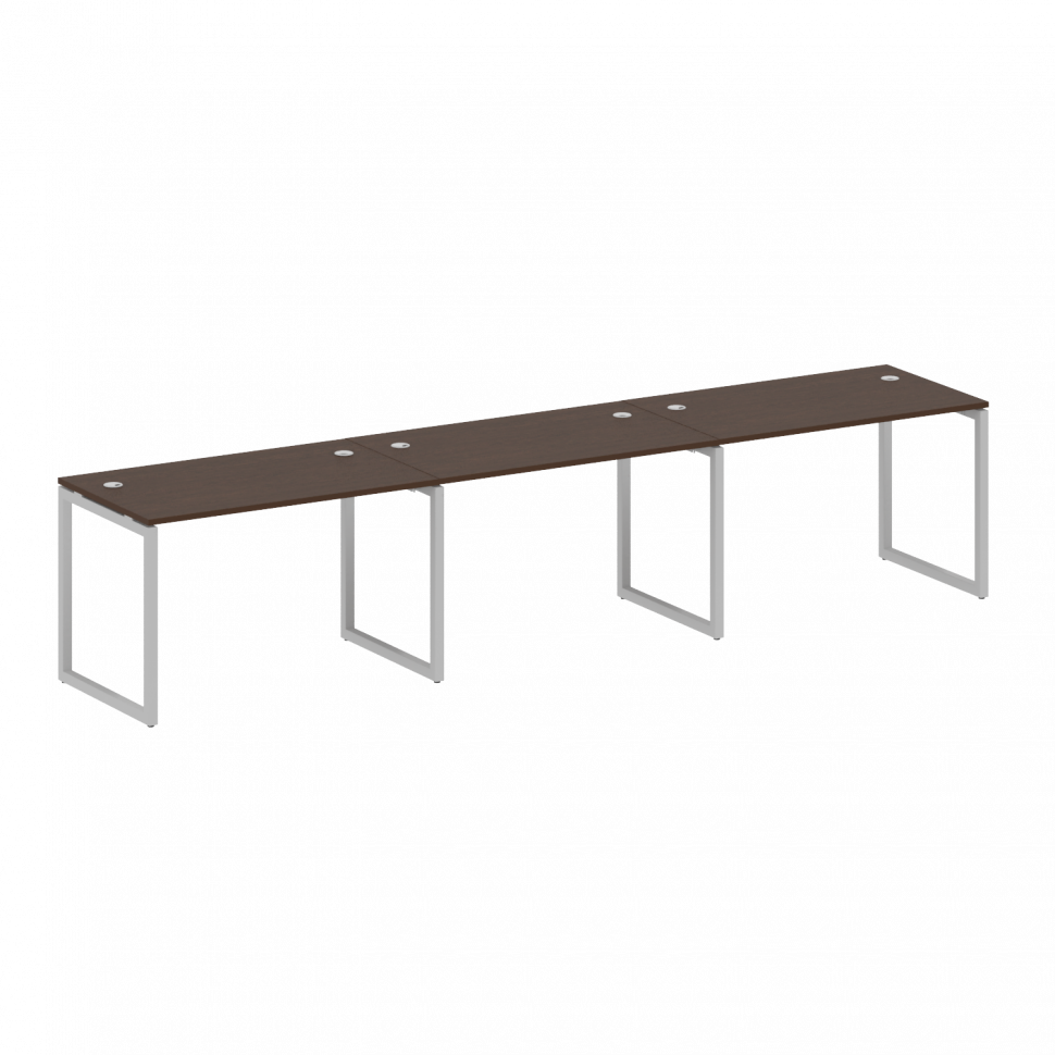 Metal System Quattro Рабочая станция на 3 места на О-образном м/к 40БО.СМ-3.2 Венге Цаво/Металл Серы