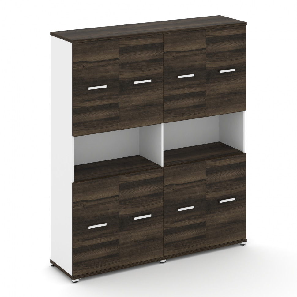 Concept Шкаф 2 широкие секции, 5 ниш CN.STS-523 W Дуб Мали/Белый Бриллиант/Металл Белый 1668*420*192