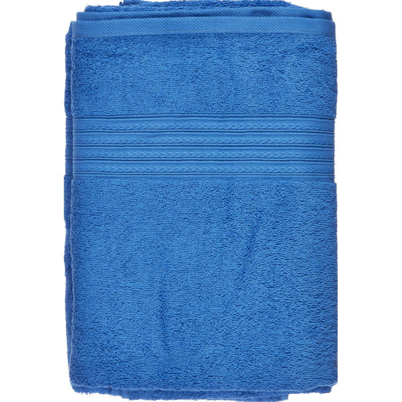 Набор полотенец махровых Luscan/бордюр 400г/м2, 70х140 ярк-син, 5 шт/уп