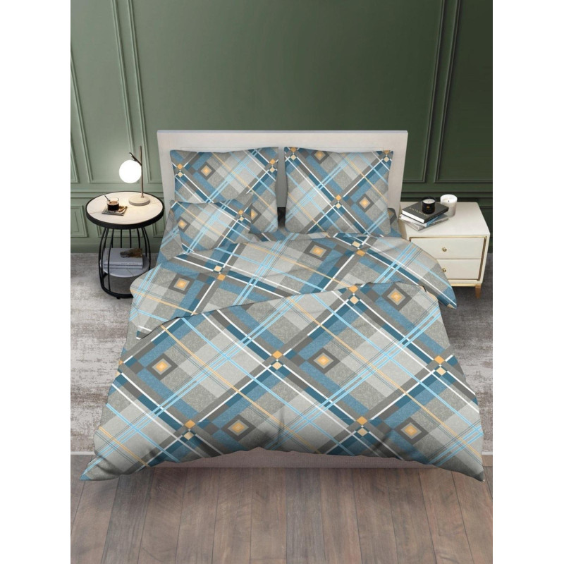 Постельное белье 1,5сп бязь 125гр/м2 цветная (нав.50х70-1шт) микс