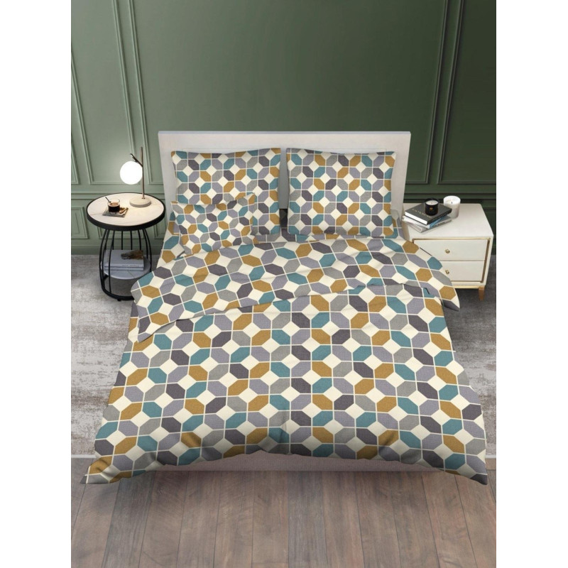 Постельное белье 1,5сп бязь 125гр/м2 цветная (нав.50х70-1шт) микс