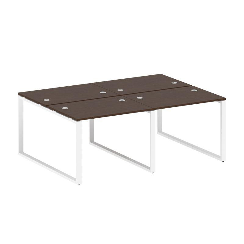 Metal System Рабочая станция на 4 места на О-образном м/к БО.СМ-4.1 Венге Цаво/Металл Белый 2000*147 Metal System Рабочая станция на 4 места на О-образном м/к БО.СМ-4.1 Венге Цаво/Металл Белый 2000*147