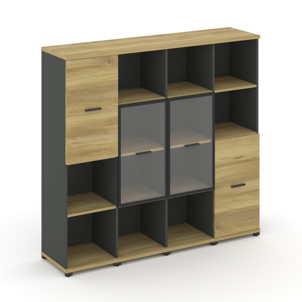 Concept Набор №444.U CN.STUN-444 RPB A Дуб Винченцо/Антрацит/Металл Антрацит 1668*420*1554