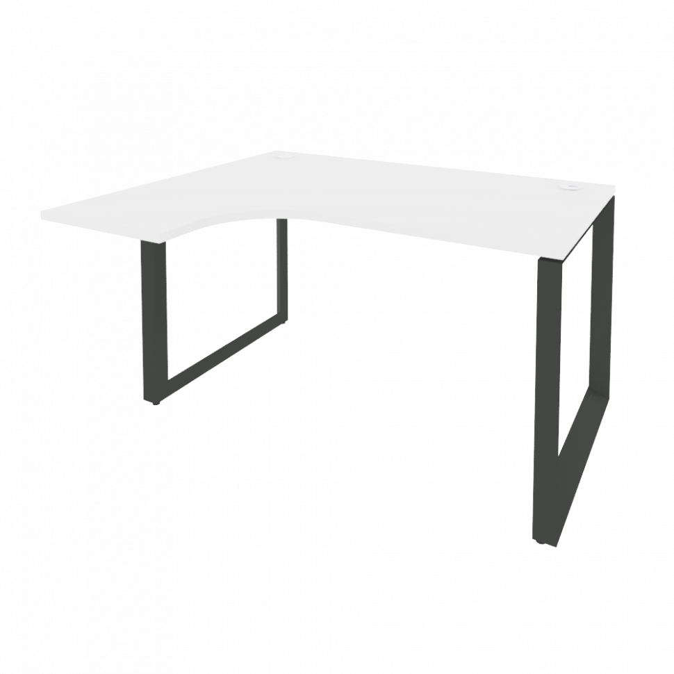 Onix Стол эргономичный левый на О-образном м/к O.MO-SA-3 (L) Белый Бриллиант/Металл Антрацит 1380*11