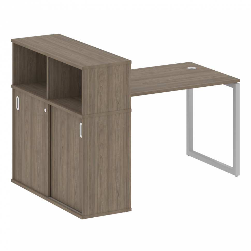 Metal System Quattro Стол письменный с шкафом-купе на О-образном м/к 40БО.РС-СШК-3.2 Т Вяз Благородн Metal System Quattro Стол письменный с шкафом-купе на О-образном м/к 40БО.РС-СШК-3.2 Т Вяз Благородн