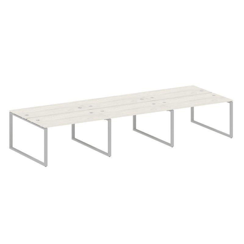 Metal System Рабочая станция на 6 мест на О-образном м/к БО.СМ-6.3 Дуб Наварра/Металл Серый 4200*147