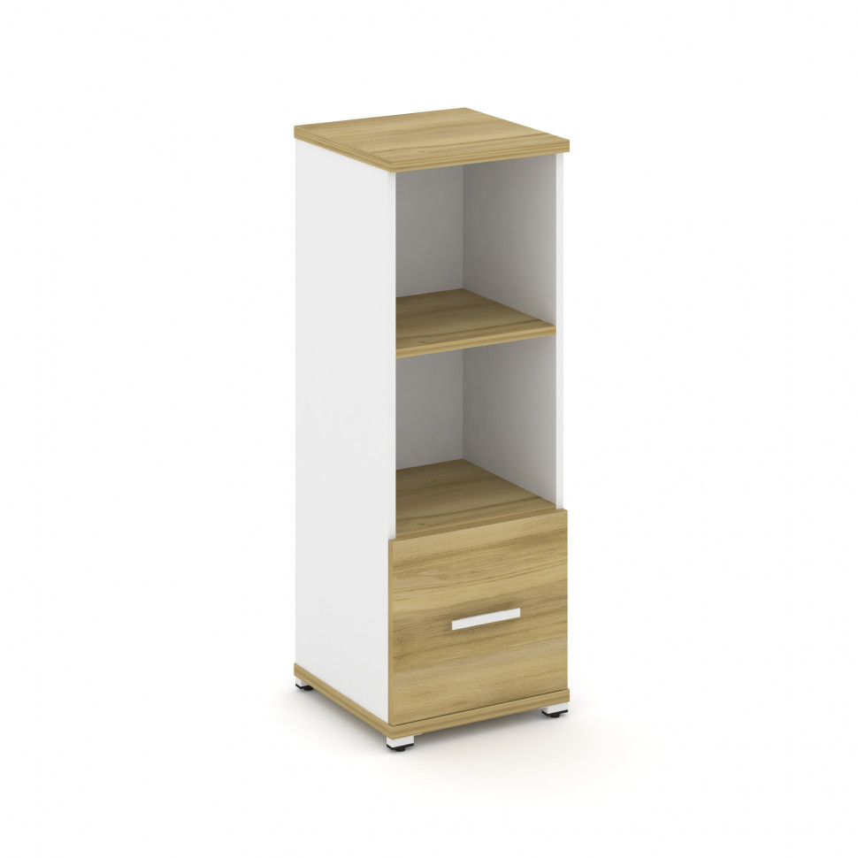 Concept Шкаф 1 узкая секция, 3 ниши CN.STU-311 W Дуб Винченцо/Белый Бриллиант/Металл Белый 420*420*1