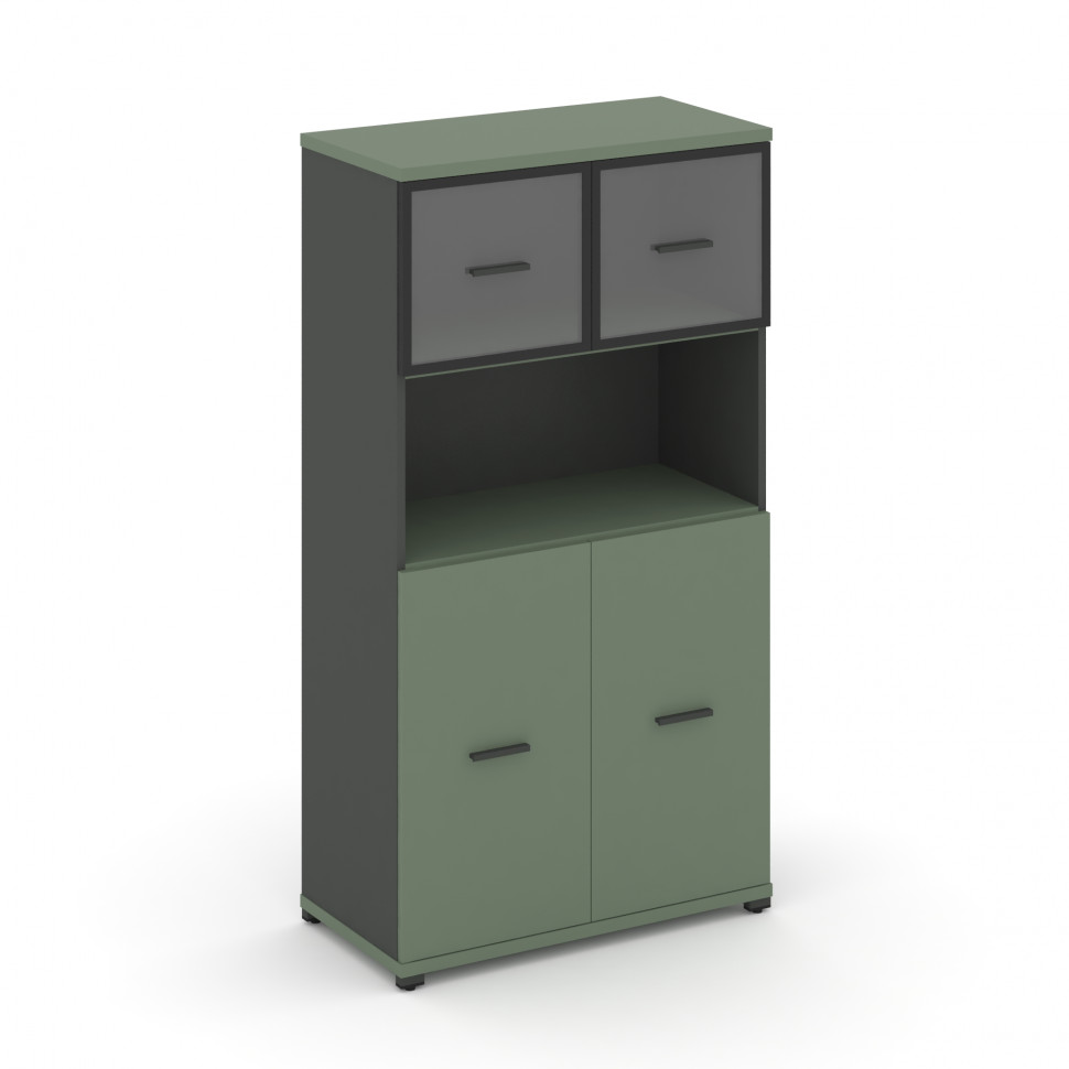 Concept Шкаф 1 широкая секция, 4 ниши CN.STS-415 RPB A Кобо/Антрацит/Металл Антрацит/Прозрачный 836*