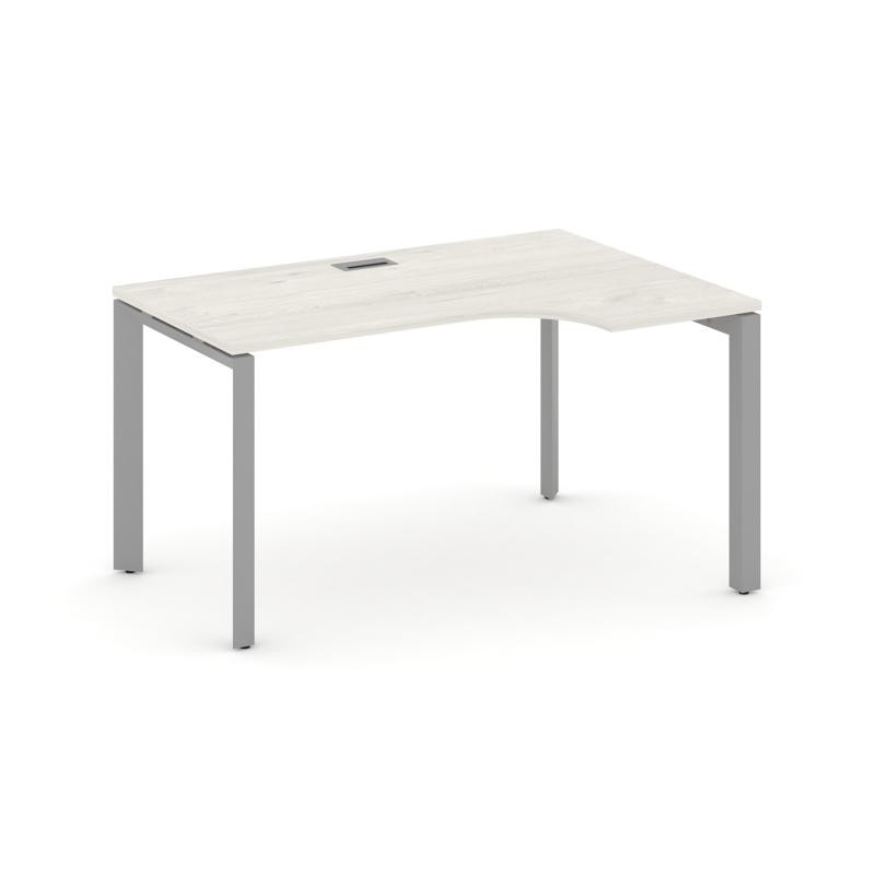 Style Project Стол рабочий эргономичный SN-59P.SPA-002(R) Дуб Наварра/Металл Серый/Серебро Заглушка