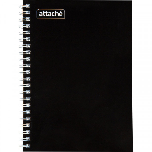 Бизнес-тетрадь А5 80л  ATTACHE, спираль, черный, блок 60г, обложка 215г