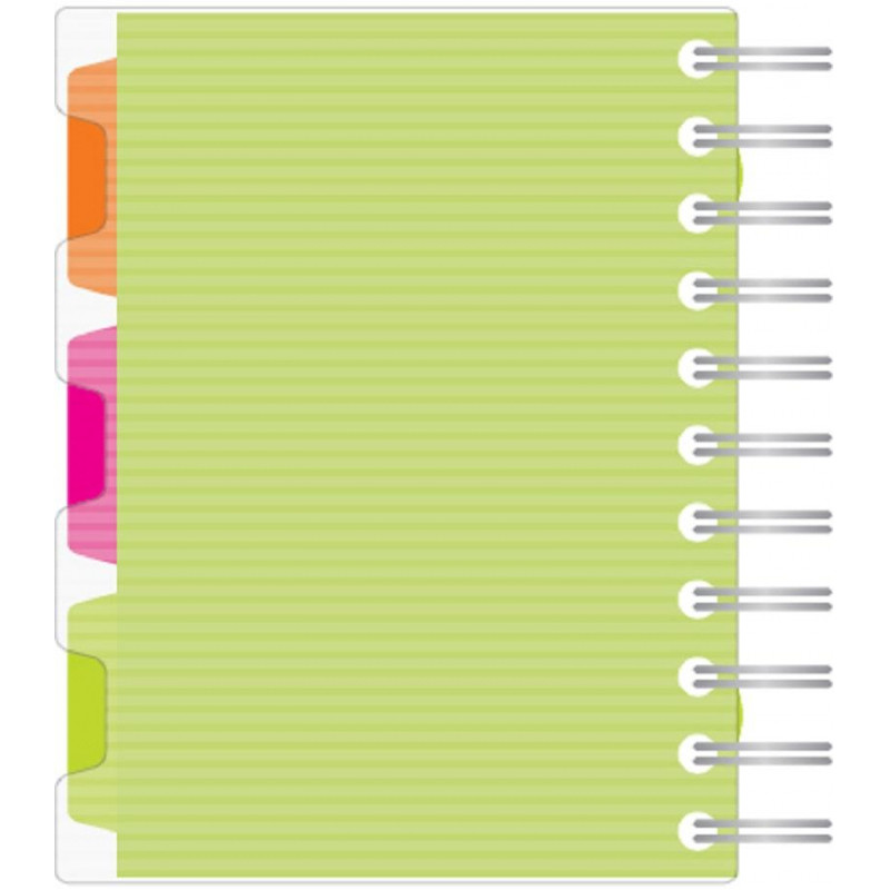 Бизнес-тетрадь 140л,кл,А6,SPIRAL BOOK Салатовый,евросп,обл.пл,раздел.84114