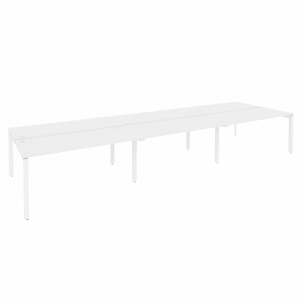Onix Рабочая станция на П-образном м/к O.MP-D.RS-6.4.7 Белый Бриллиант/Металл Белый 4740*1475*750