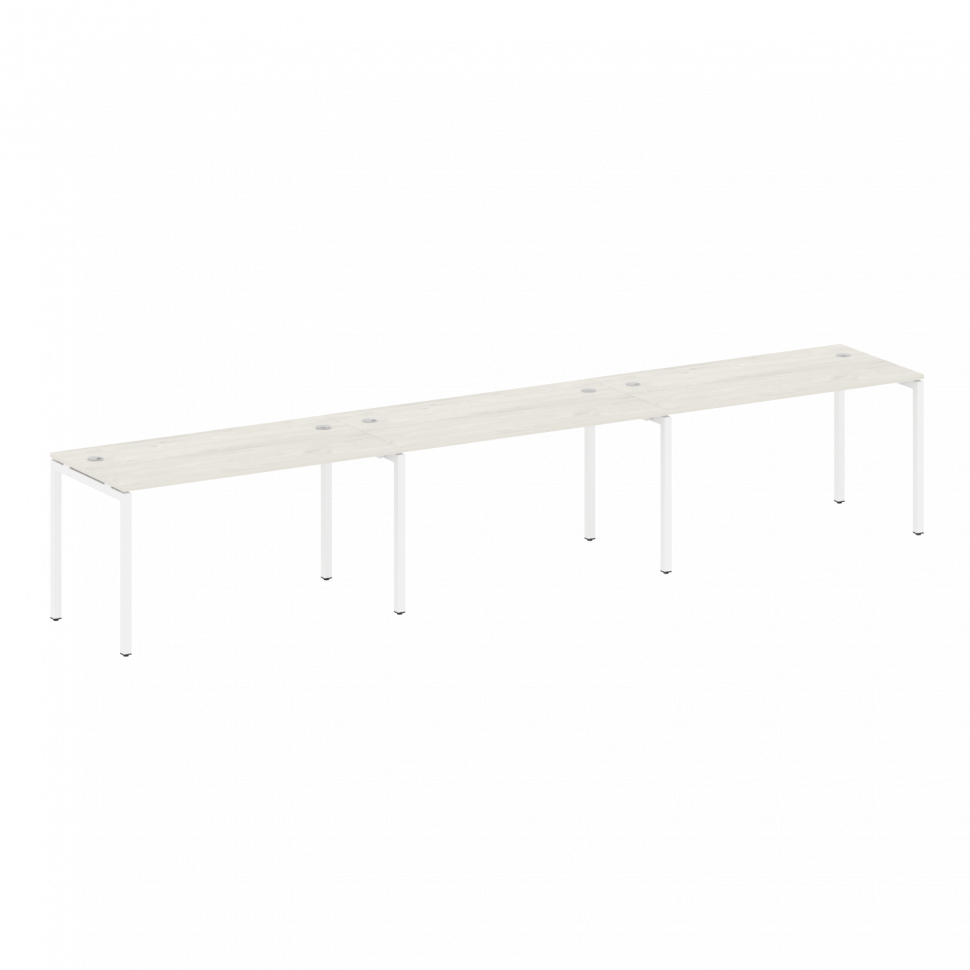 Metal System Quattro Рабочая станция на 3 места на П-образном м/к 40БП.СМ-3.3 Дуб Наварра/Металл Бел