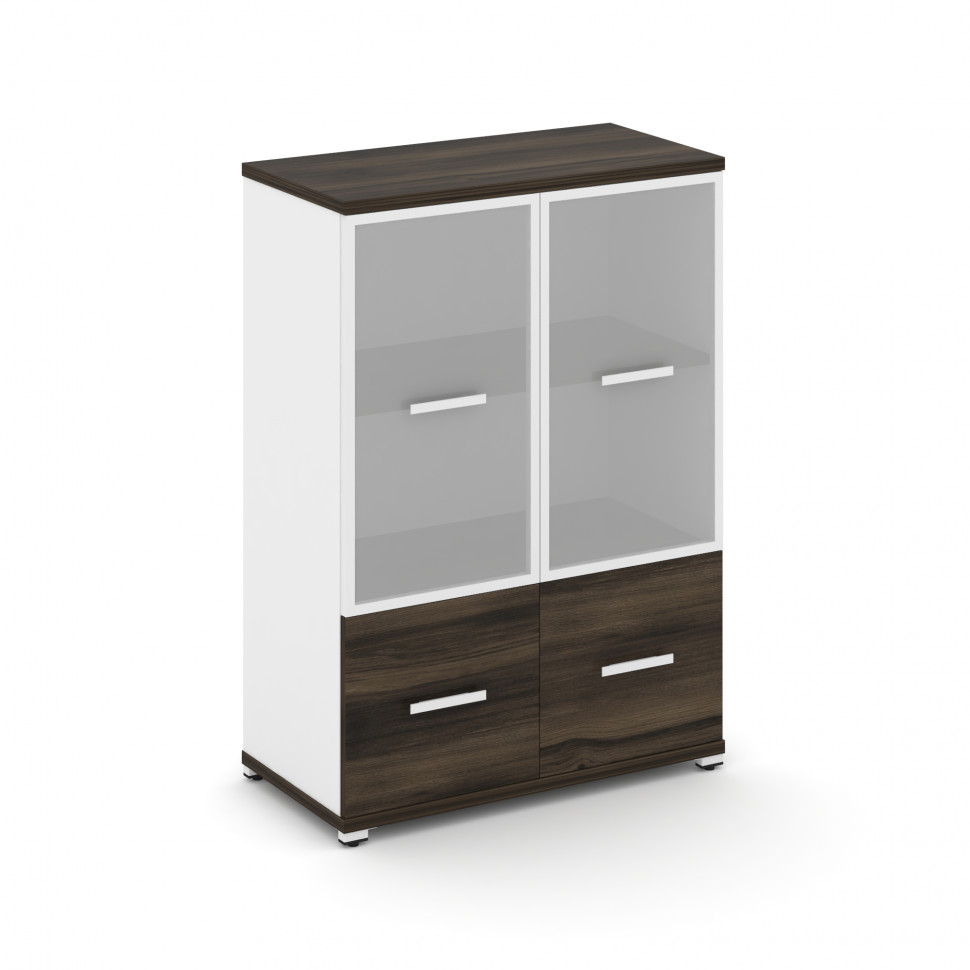 Concept Шкаф 1 широкая секция, 3 ниши CN.STS-312 RMW W Дуб Мали/Белый Бриллиант/Металл Белый/Сатин 8