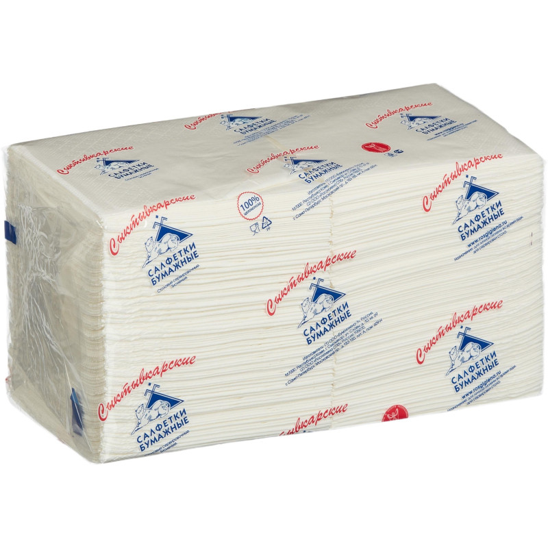 Салфетки бумажные 2 сл. 24х24 белые 250 шт./уп