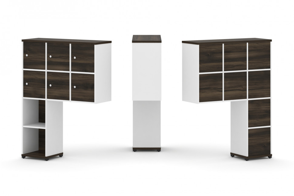 Concept Надставка высокая CN.ONV-008 Дуб Мали/Белый Бриллиант/Металл Черный 1099*350*1486