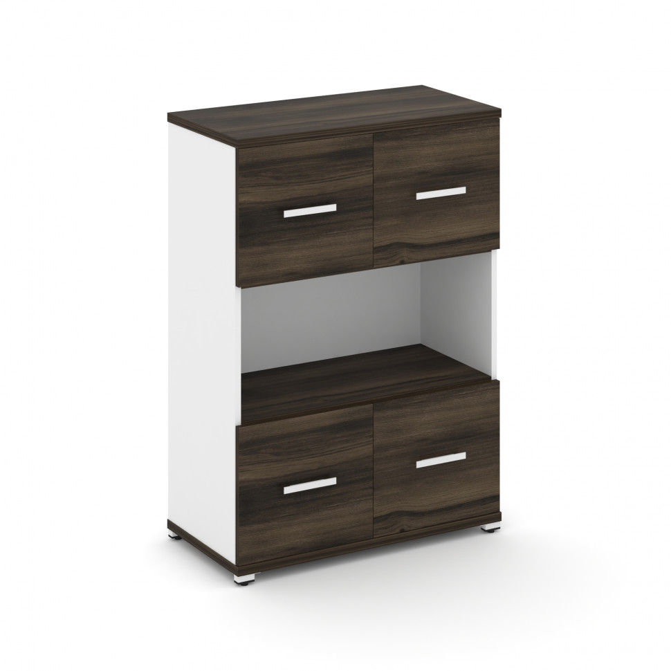 Concept Шкаф 1 широкая секция, 3 ниши CN.STS-315 W Дуб Мали/Белый Бриллиант/Металл Белый 836*420*118