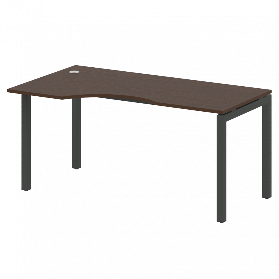 Metal System Quattro Стол криволинейный левый на П-образном м/к 50БП.СА-1 (L) Венге Цаво/Металл Антр