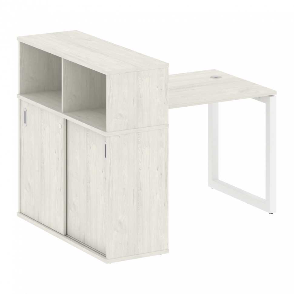 Metal System Quattro Стол письменный с шкафом-купе на О-образном м/к 50БО.РС-СШК-3.1 Т Дуб Наварра/М Metal System Quattro Стол письменный с шкафом-купе на О-образном м/к 50БО.РС-СШК-3.1 Т Дуб Наварра/М